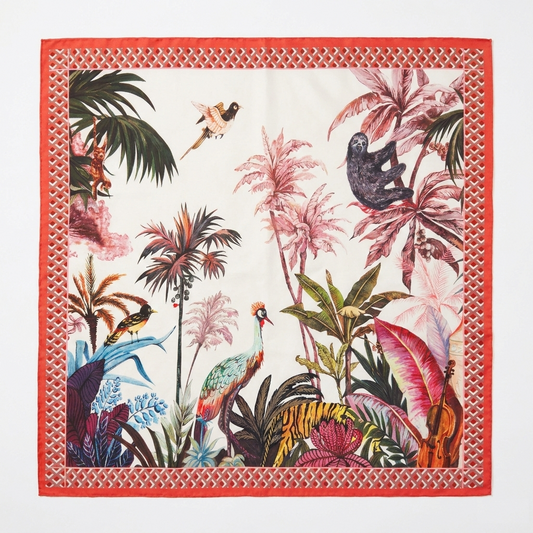 Rot-weisses Foulard aus 100% Seide | 90x90cm