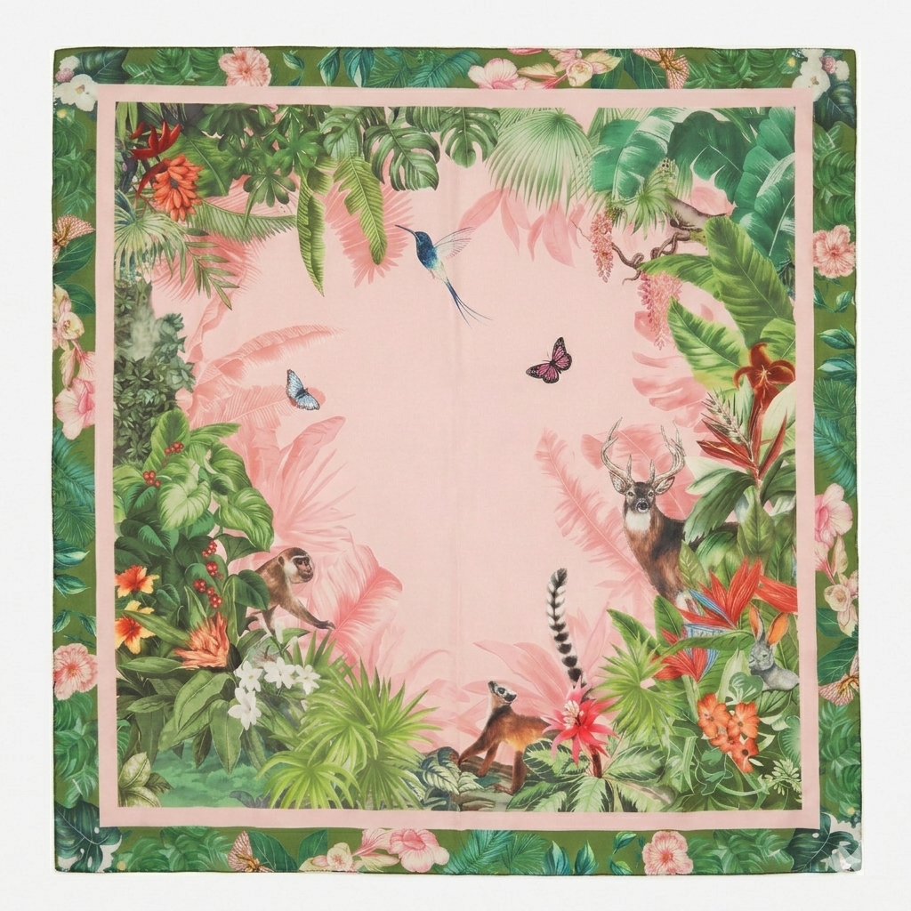 Rosa Foulard aus 100% Seide | 90x90cm