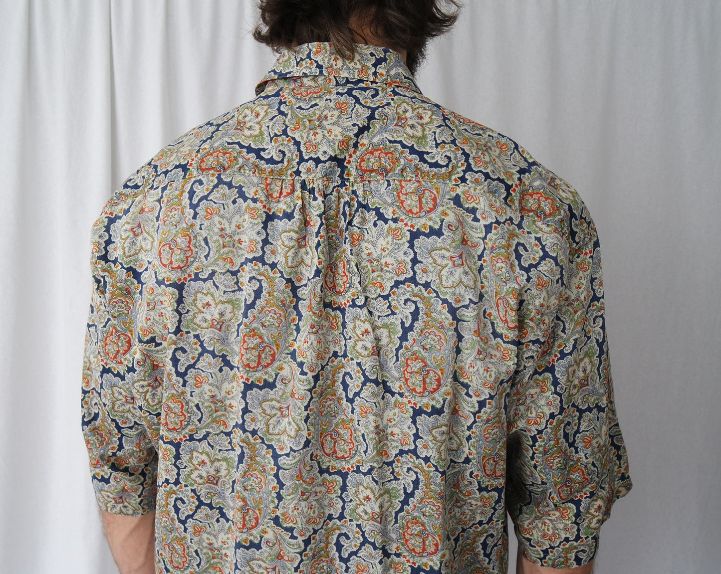 100% Cotton shirt shortsleeved floral paisley pattern, Men's L